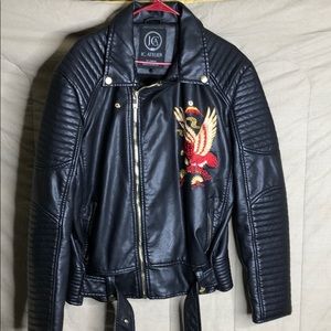 Leather biker jacket